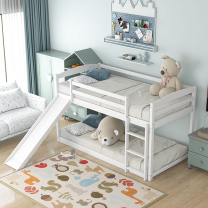 Durable Bunk Bed With Convertible Slide And Ladder