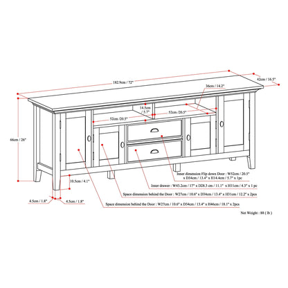 Redmond - TV Media Stand - Hickory Brown