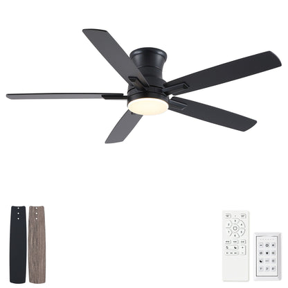 Mordern Flush Mount Ceiling Fan With Light And Remote Control
