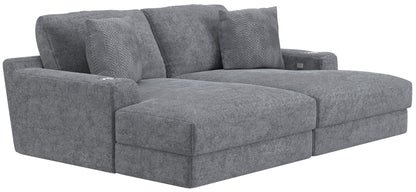 Cozy - 2 Piece Double Wide Chaise With USB Charging Ports