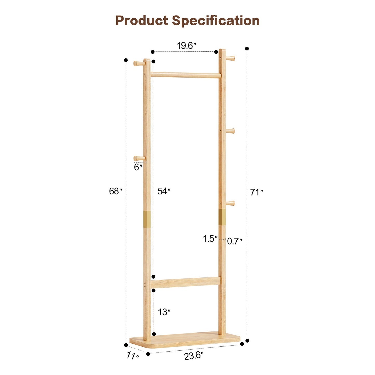 Solid Wood Simple Hat Rack