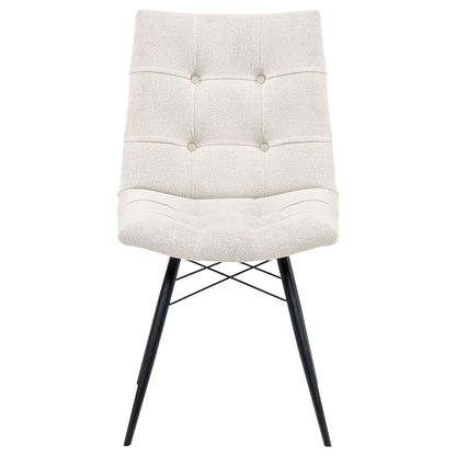 Aiken Fabric Upholstered Dining Side Chair Saddle Stone White (Set of 4)