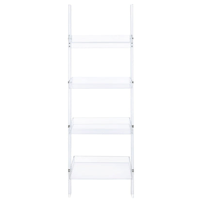 Amaturo 72-inch 4-shelf Acrylic Ladder Bookshelf Clear