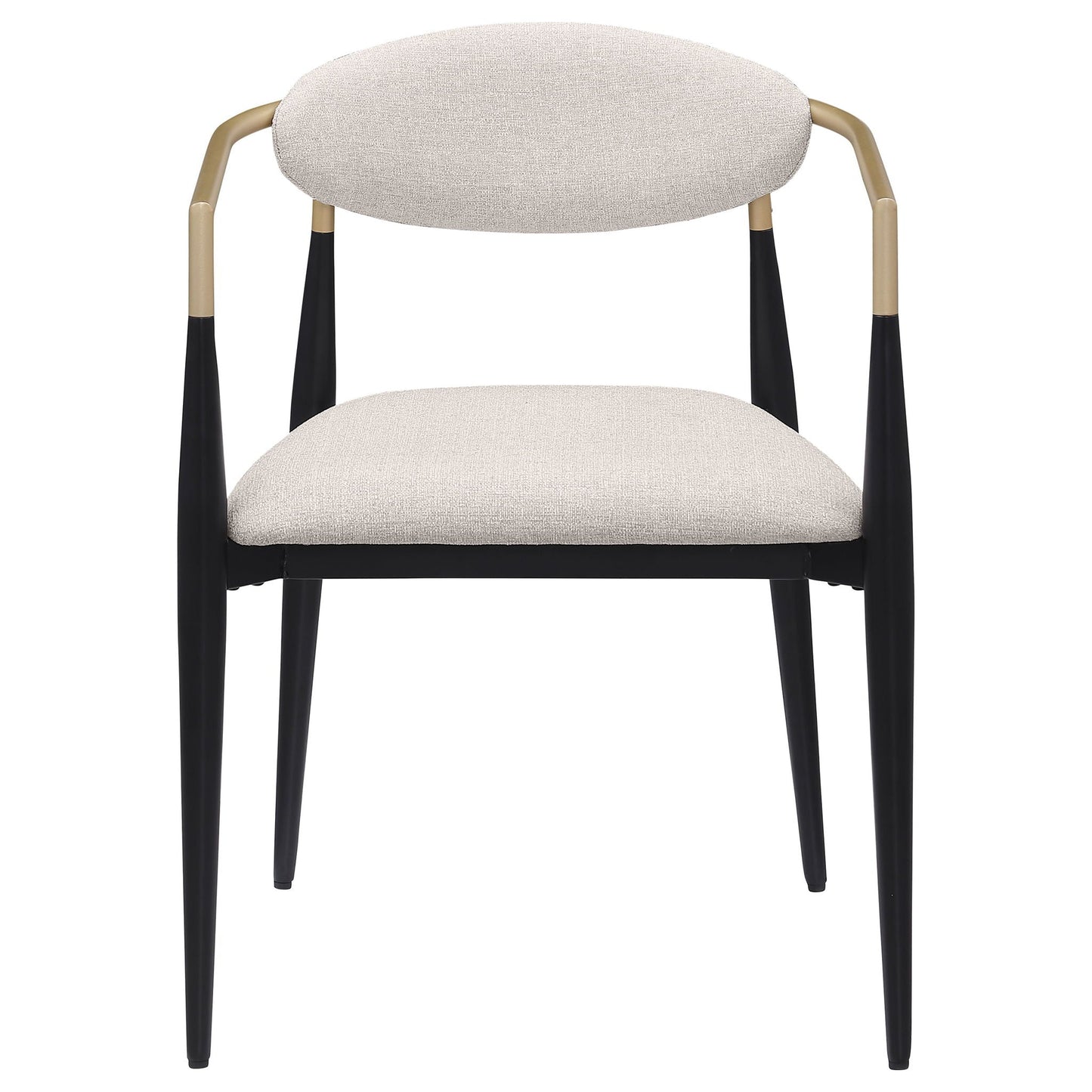 Bradbury Fabric Upholstered Dining Arm Chair Beige (Set of 2)