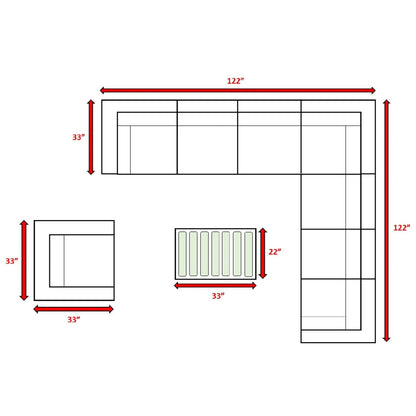 Stylish Entertainment Sectional Set, Outdoor Living