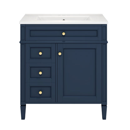 Bathroom Vanity With Top Sink, Storage Cabinet With 2 Drawers, Tip Out Drawer