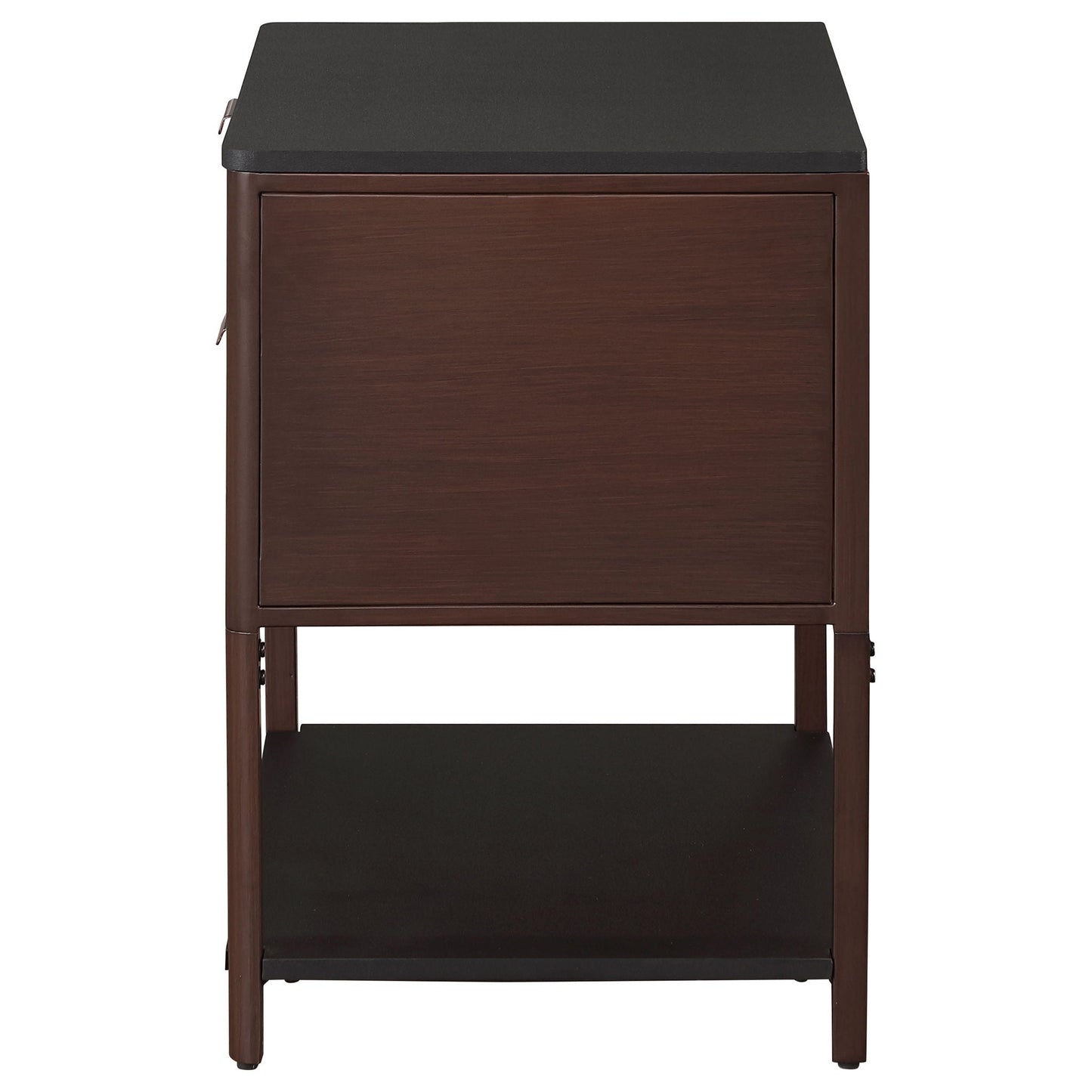 Zimmerlee 2-drawer Side Table with Shelf Rust Brown