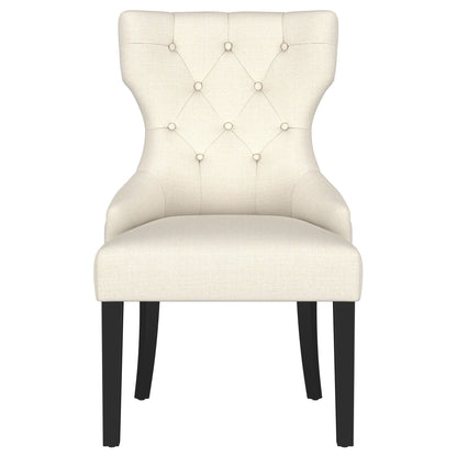 Baney Fabric Upholstered Dining Side Chair Cream and Black