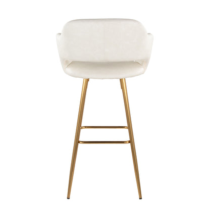 Margarite - Contemporary Fixed Height Barstool With Footrest (Set of 2) With Square