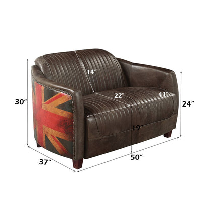 Brancaster - Loveseat - Antique Slate Top Grain Leather