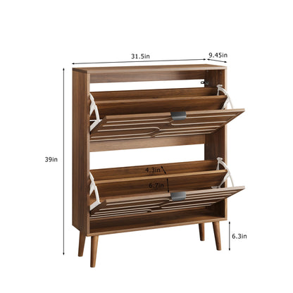 Medieval - Independent Shoe Cabinet With 2 Flip Drawers