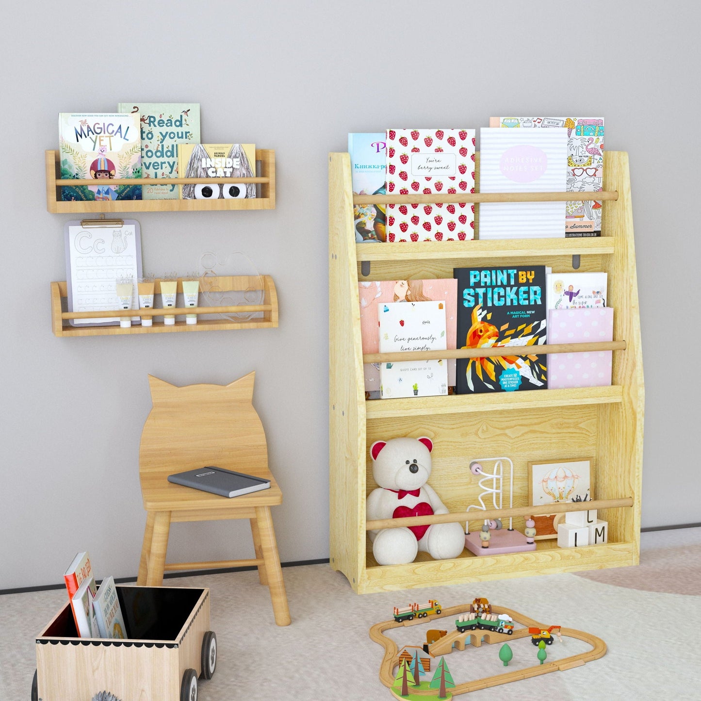 3 Tier Book Shelf, Compact Storage For Bedrooms