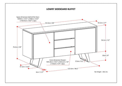 Lowry - Modern Industrial Sideboard Buffet