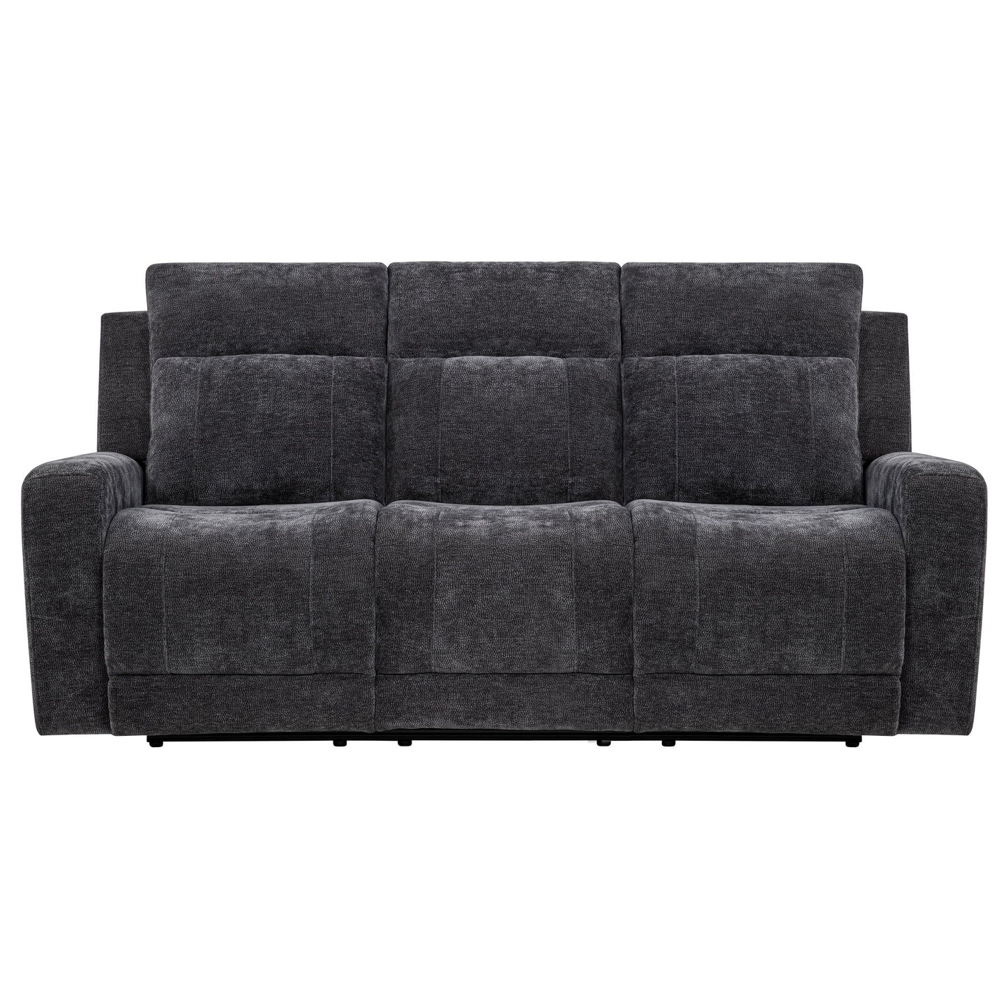 Kennett Chenille Upholstered Power Reclining Sofa Dark Grey