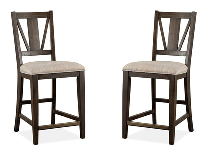 Westley Falls - Counter Chair With Upholstered Seat (Set of 2) - Graphite