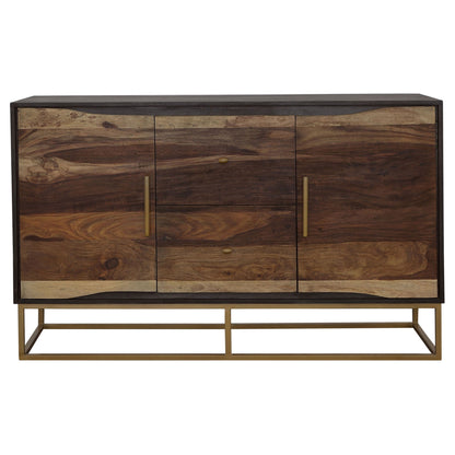 Zara 2-door 57-inch Wood Accent Storage Cabinet Black Walnut