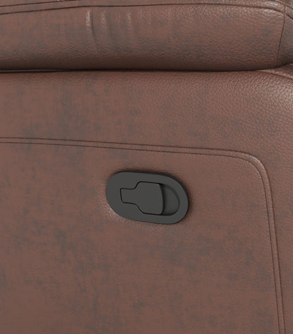 Genuine Non Power Reclining Sofa With Drop Down Table, Stainless Steel Cupholders And Magazine Bag