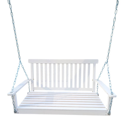 Front Porch Swing With Armrests For Outdoor Patio, Garden Yard, Backyard Or Sunroom