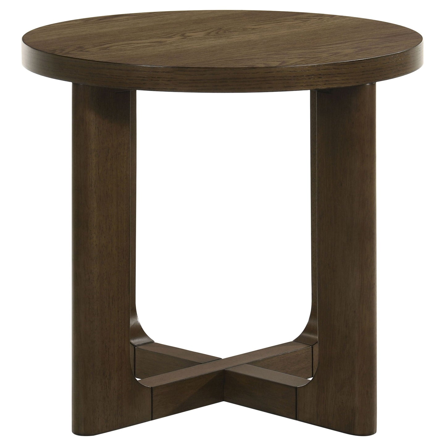Kessler Round Sculptural Wood End Table Brown