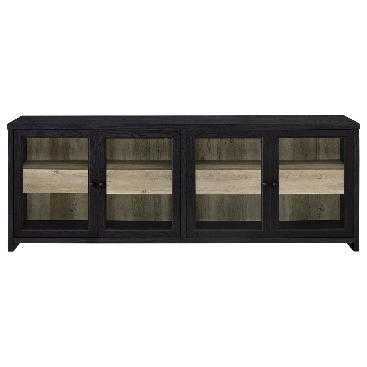 Denison 79-inch 4-door TV Stand Media Console Black