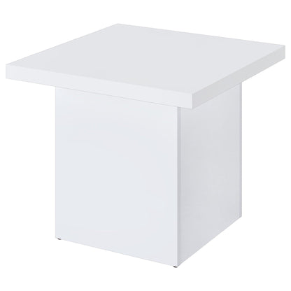 Devar 3-piece Square Coffee End Table Set White High Gloss