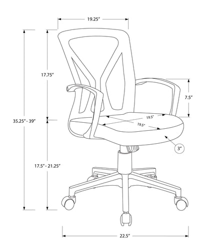 Office Chair, Adjustable Height, Swivel, Ergonomic, Mesh, Contemporary & Modern