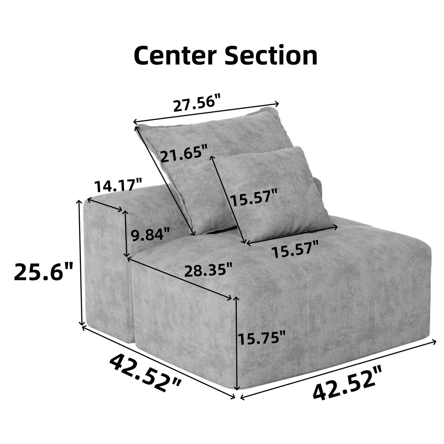 Modern Oversized Modular Sectional Sofa, Sparkling Fabric Soft Cushions With 2 Pillows