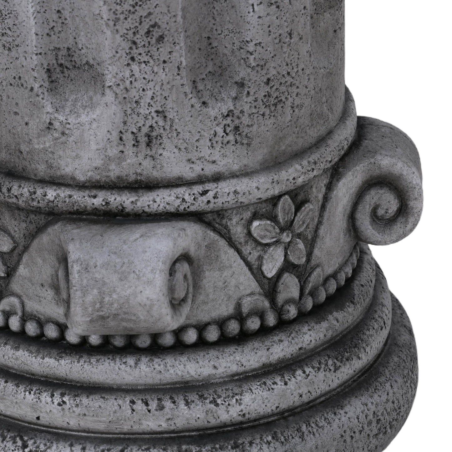 Outdoor End Table, Round Side Table For Patio And Garden - Antique Gray