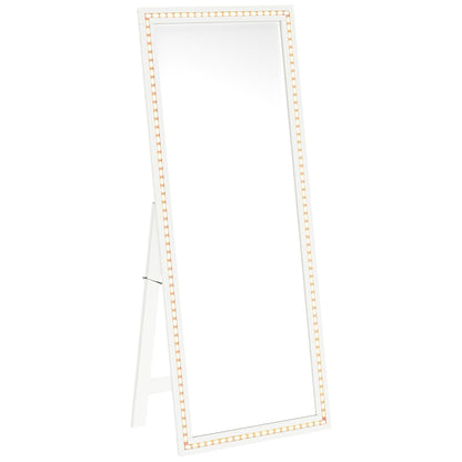 Windrose 28 x 67 Inch Tempered LED Standing Mirror White