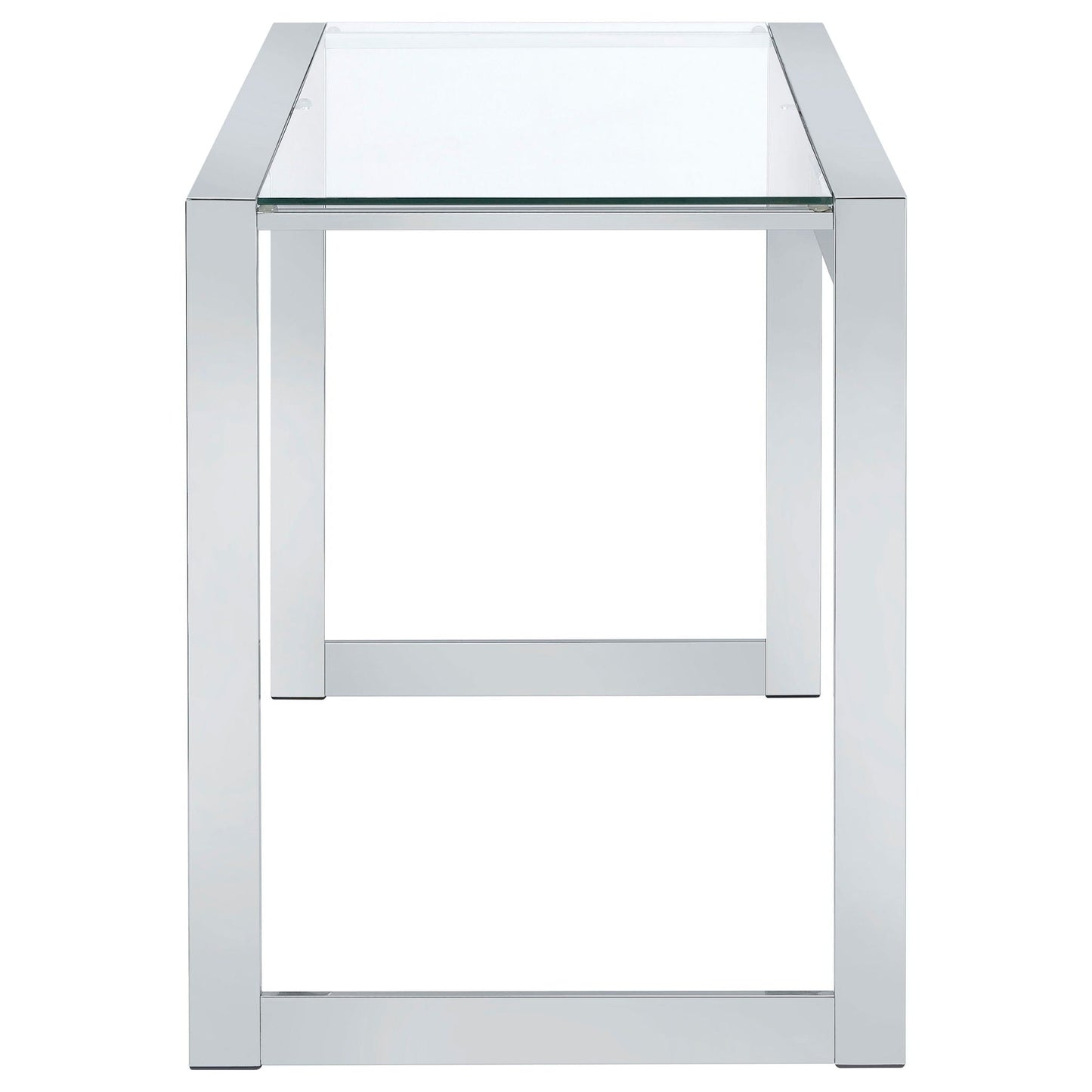 Hartford 47-inch Glass Top Writing Desk Chrome
