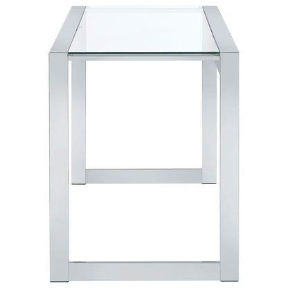 Hartford 47-inch Glass Top Writing Desk Chrome