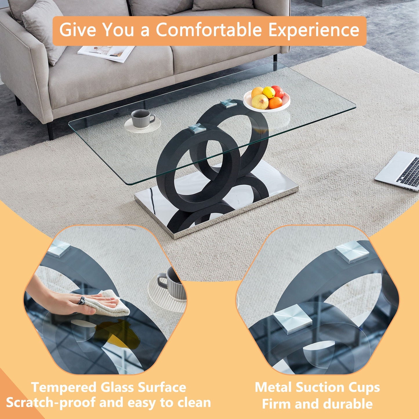 Minimalist Coffee Table - Black