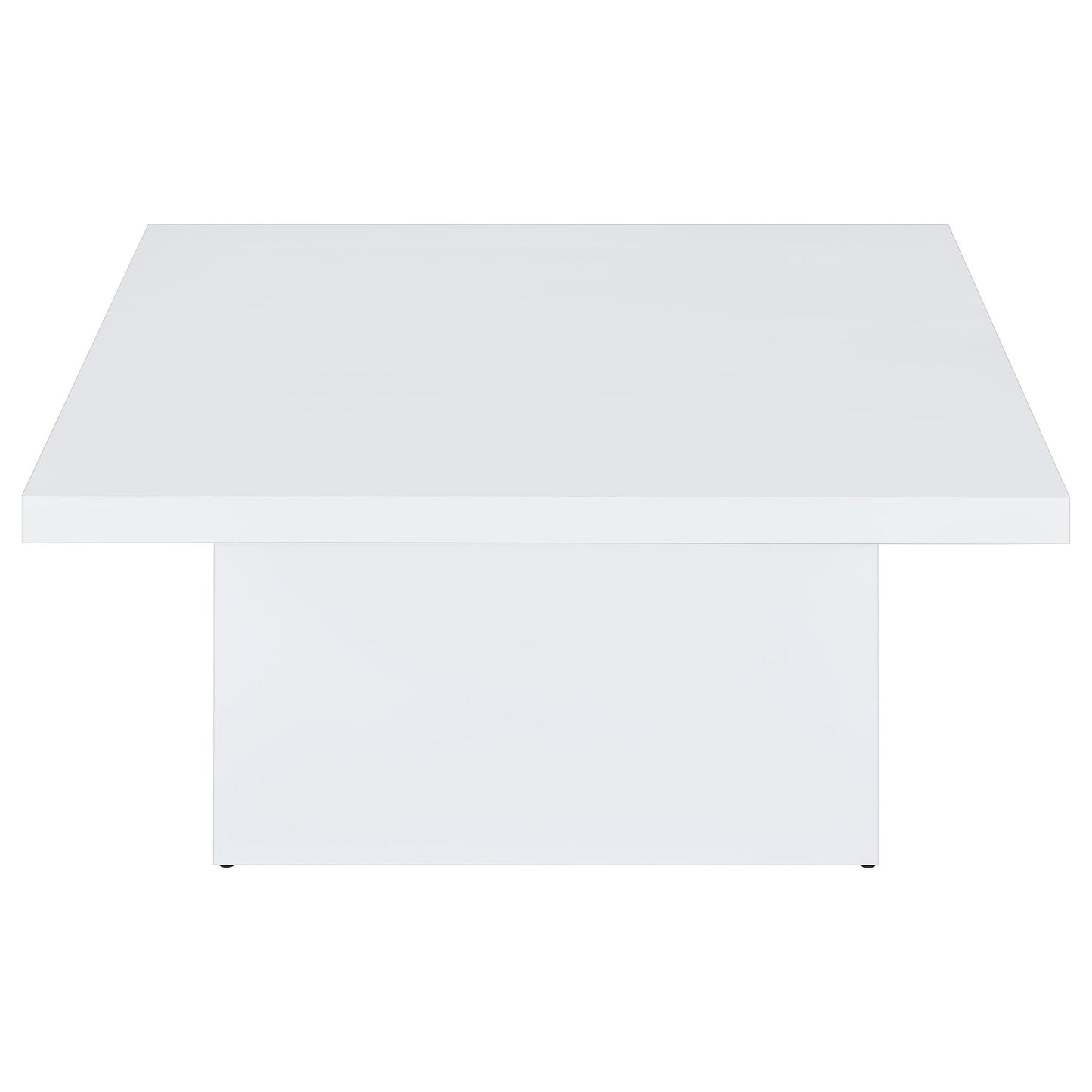 Devar Square Engineered Wood Coffee Table White High Gloss