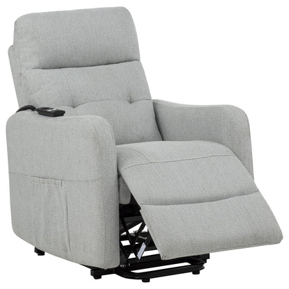 Dayes Upholstered Power Lift Recliner Chair Light Grey