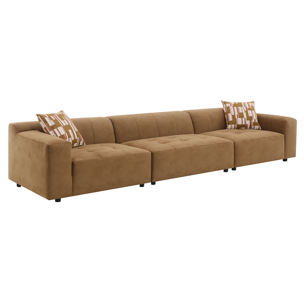 Zoey - Modular - LF Arm Chair With Pillow - Chocolate Suede