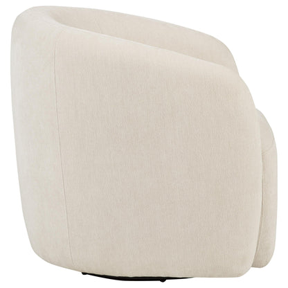 Gerley Faux Sherpa Chenille Upholstered Swivel Accent Chair Beige