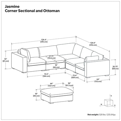 Jasmine - Handcrafted Sofa And Ottoman
