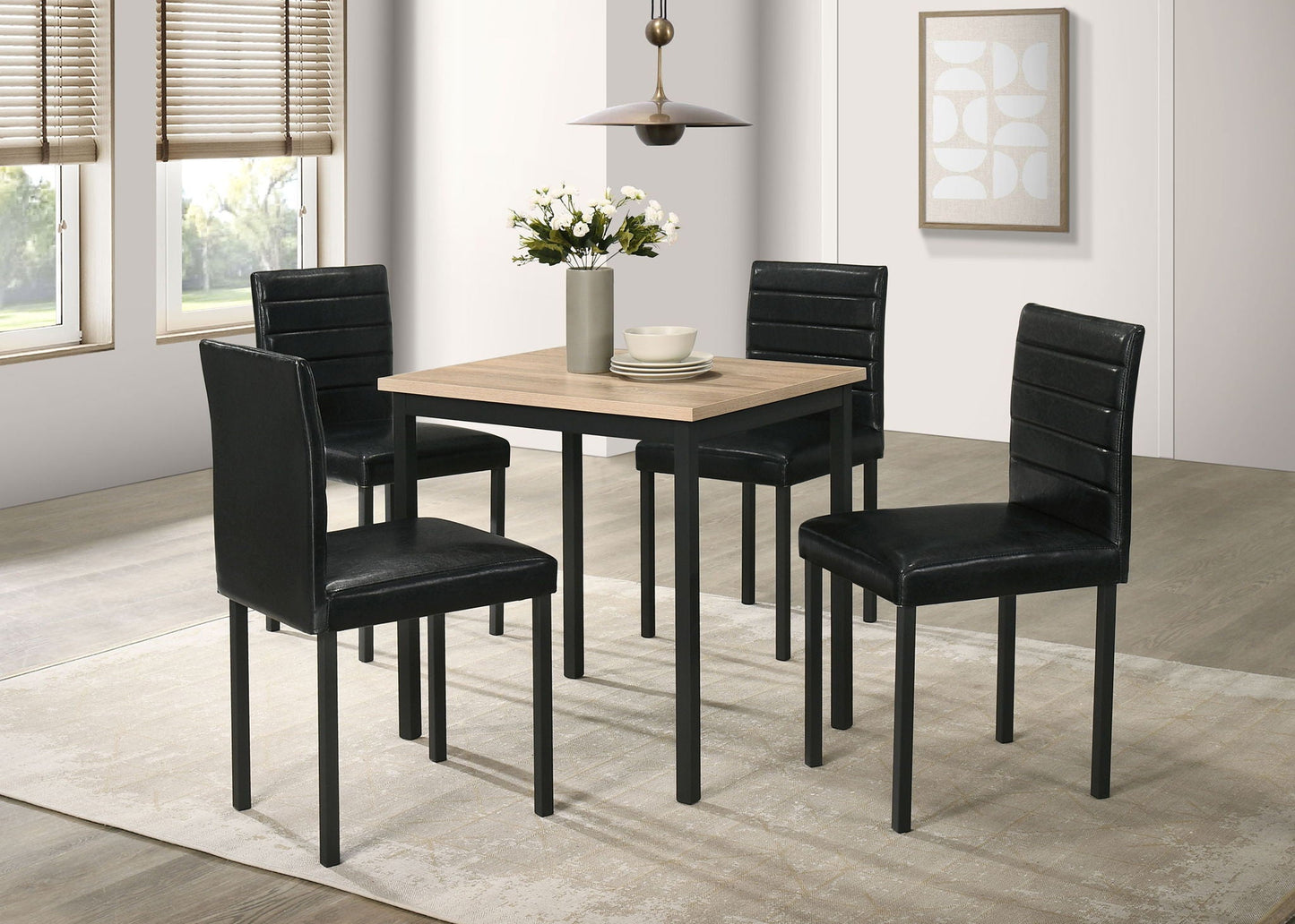 Garza Space Saving Rectangular Dining Table Greige Oak