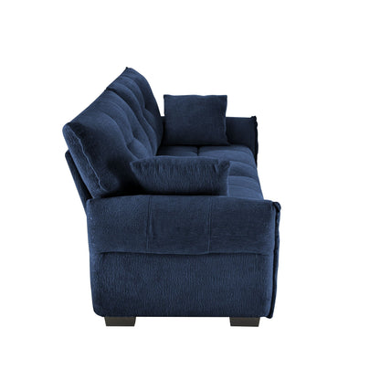 Modern Sofa & Pillows, Textured Cover, High Rebound Cushions
