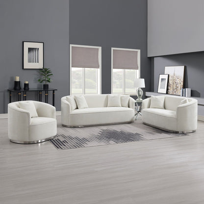 Odette - Chair With Pillow - Beige Chenille