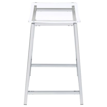 Jovani Acrylic Backless Counter Stool Chrome (Set of 2)