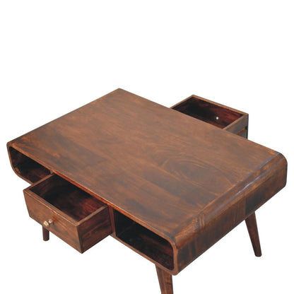 Solid Wood Curved Coffee Table