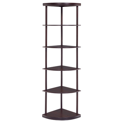 Bonwick 72-inch 5-shelf Corner Bookshelf Cappuccino