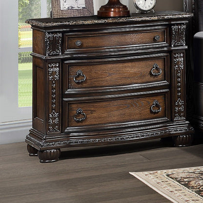 3 Drawers Nightstand - Brown / Cherry