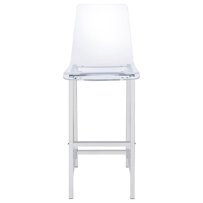 Juelia Clear Acrylic Bar Chair Chrome (Set of 2)