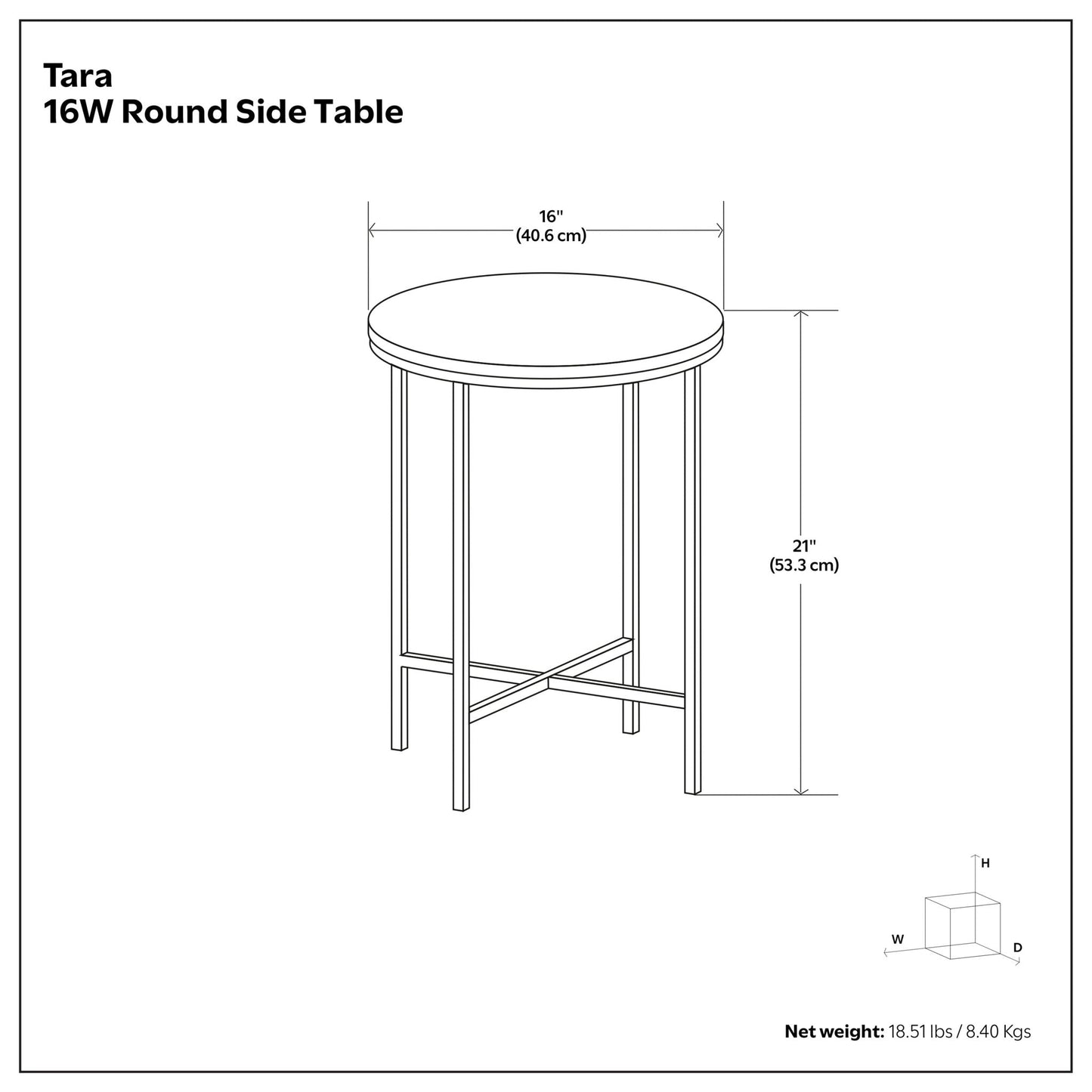 Tara - Side Table - Gold