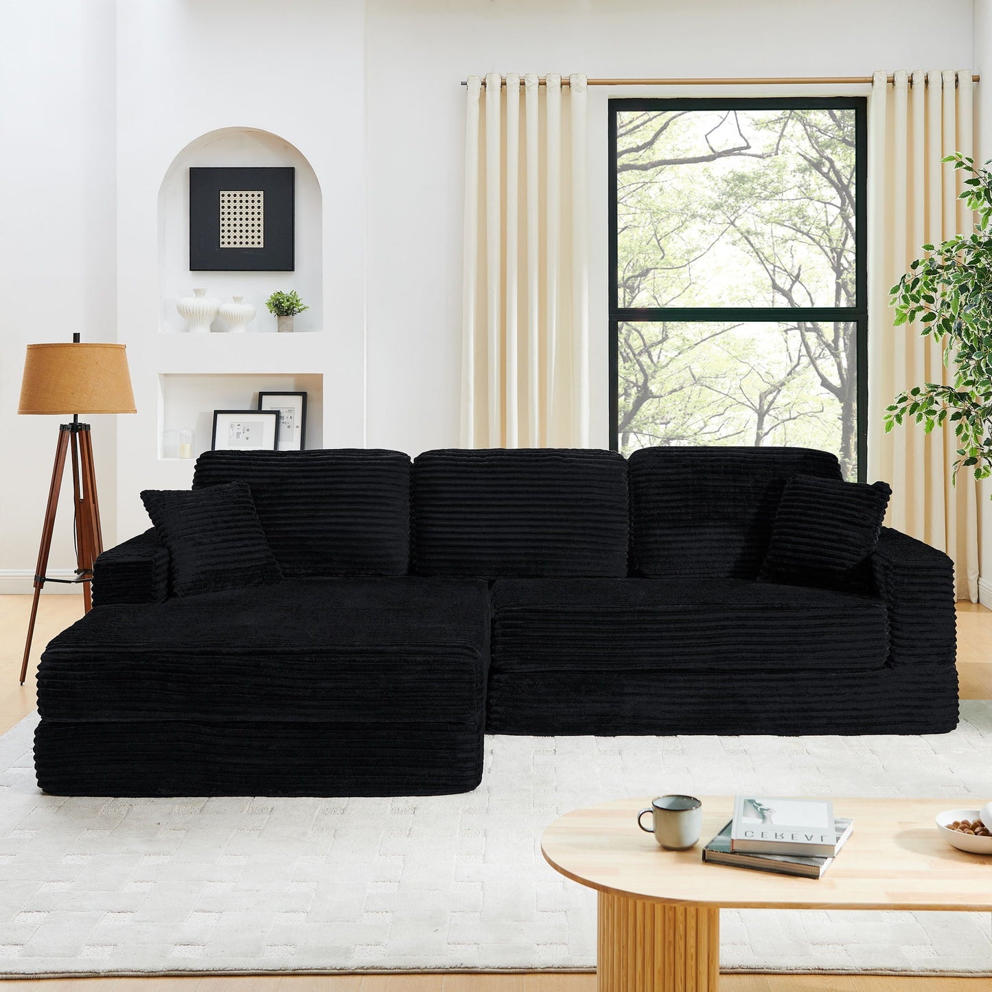 Modern Minimalist L Shape Modular Sectional Sofa, Couch