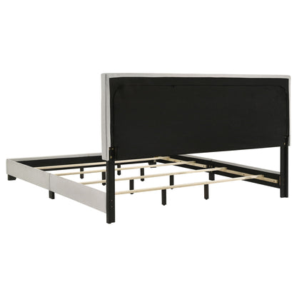 Dorian Fabric Upholstered Eastern King Panel Bed Cream