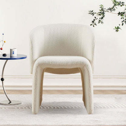 Modern Accent Chair Brown Single Sofa Chair, Upholstered Side Chair Teddy Comfy Chair For Dining Room / Bedroom / Living Room / Reception