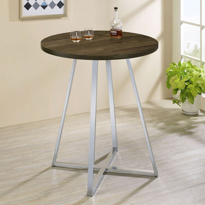 Burkhart Round 35-inch Pub Height Bistro Bar Table Brown Oak